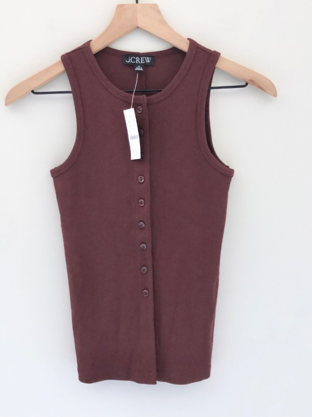 NWT J.Crew Perfect Rib Button-up Shell Top